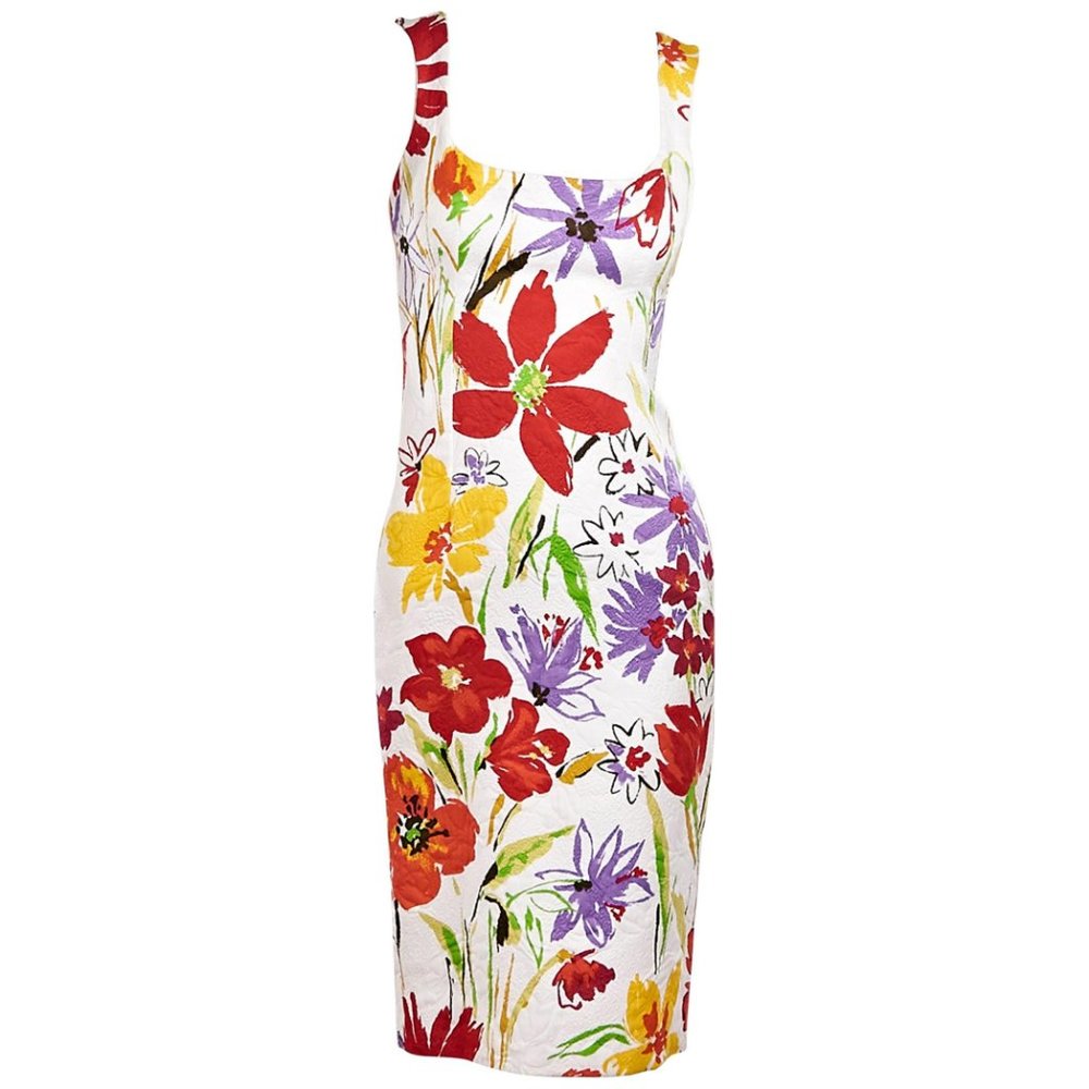 Multicolor Dolce & Gabbana Floral Sheath Dress